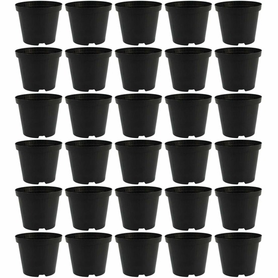 Pot de plantation rond noir 10 cm de diamètre lot de 30