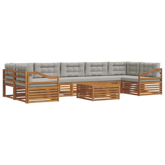 Ensemble de canapés d'extérieur 8 pcs gris naturel et clair