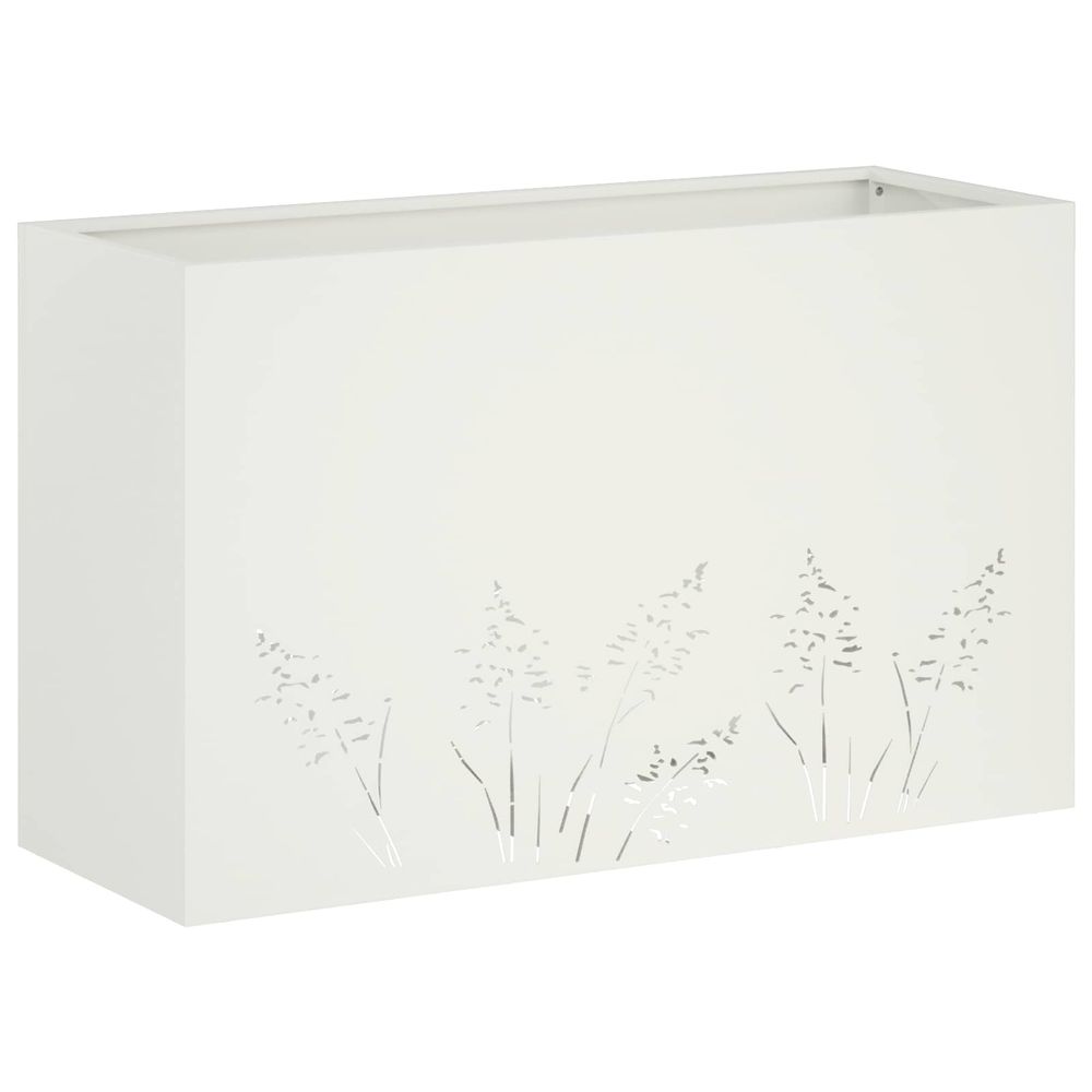 Cache-pot de jardin blanc 80 x 20 x 49 cm acier laminé à froid