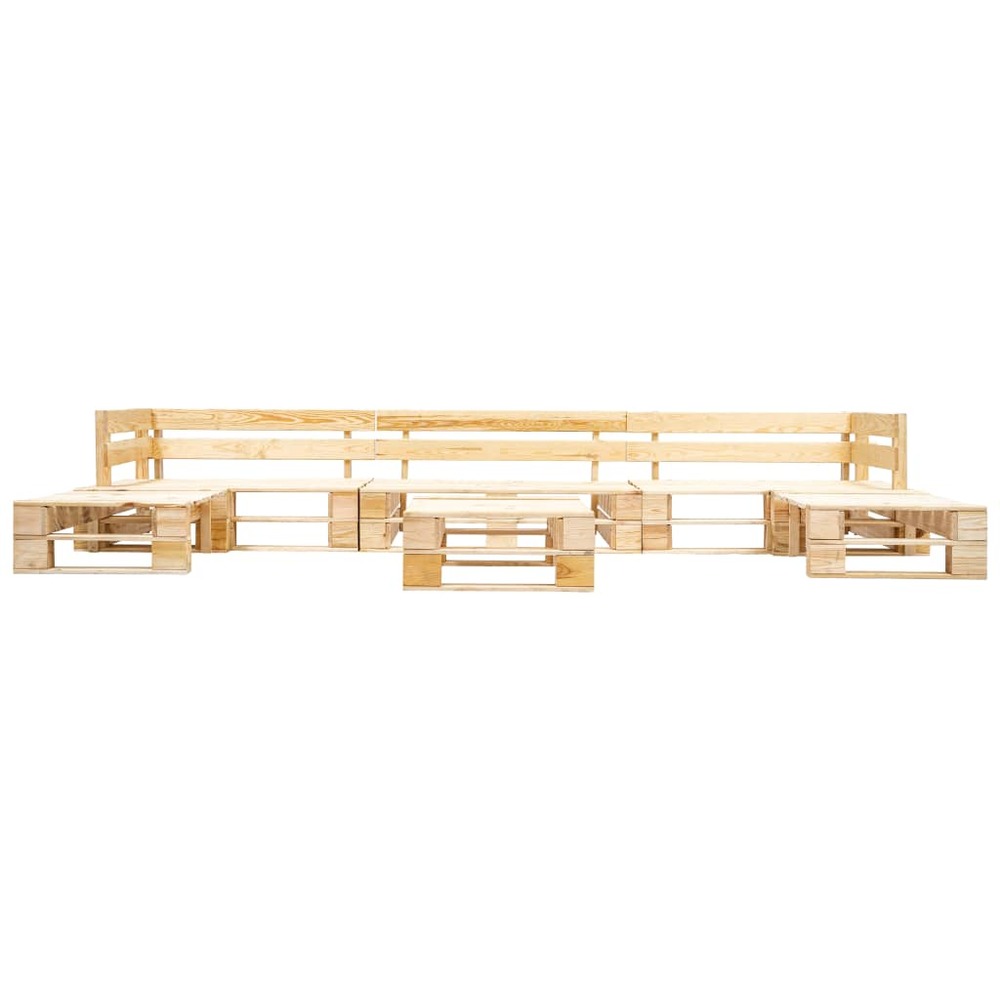 Salon de jardin palette 6 pcs naturel bois