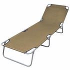 Transat chaise longue bain de soleil lit de jardin terrasse meuble d'extérieur pliable avec dossier réglable taupe