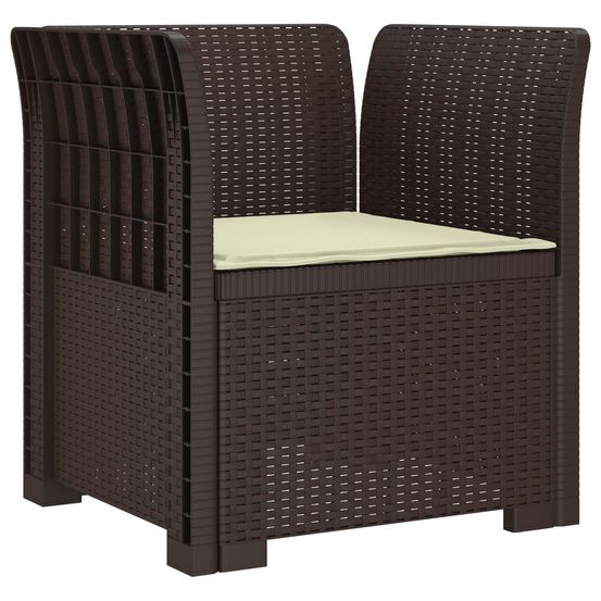 Fauteuil 1 place avec coussin look rotin pp marron