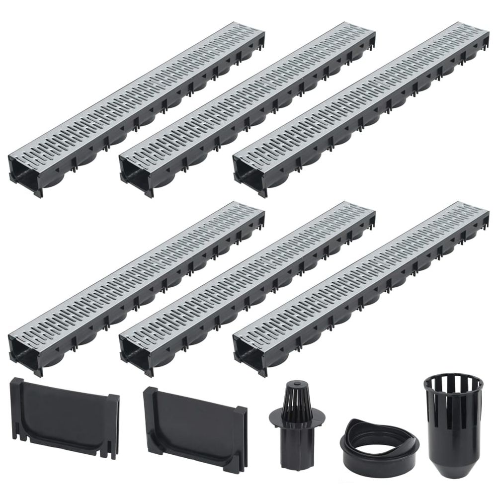 Caniveaux de drainage 6 pcs acier galvanisé 6 m