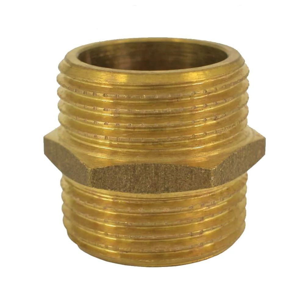 Double mamelon laiton 1 1/2 pouce, raccord fileté