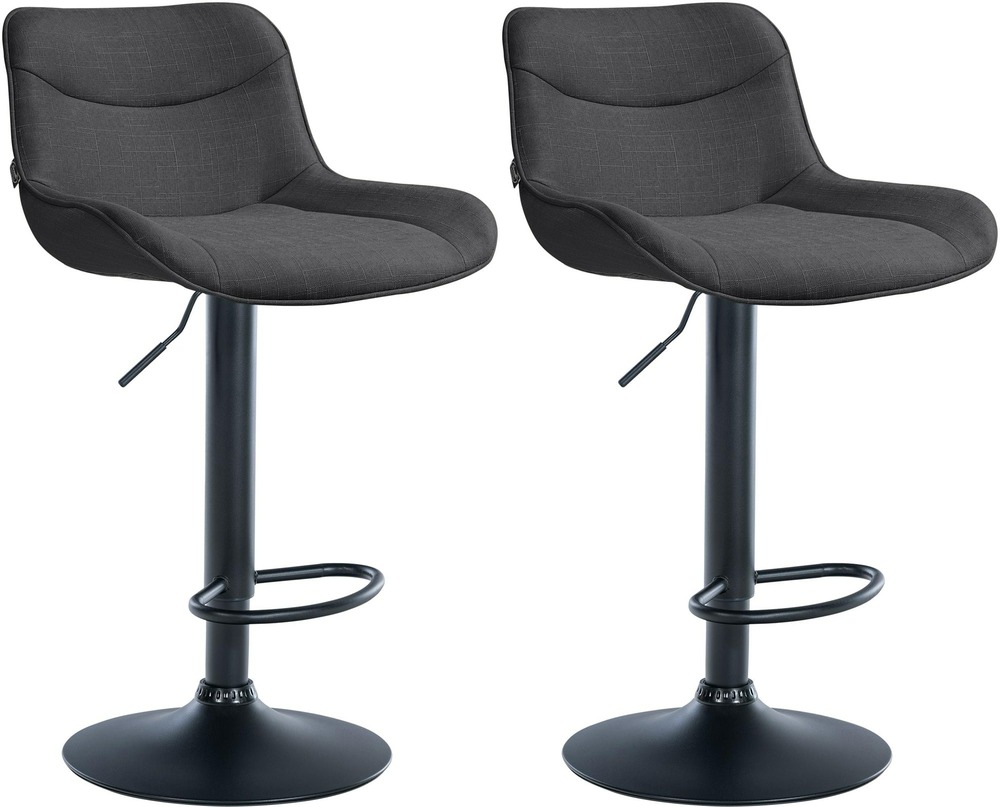 Lot de 2 tabourets de bar vonore tissu noir