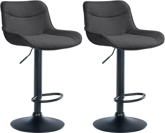 Lot de 2 tabourets de bar vonore tissu noir