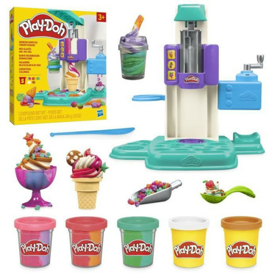 Play-doh coffret mes glaces arc-en-ciel avec pâte a modeler