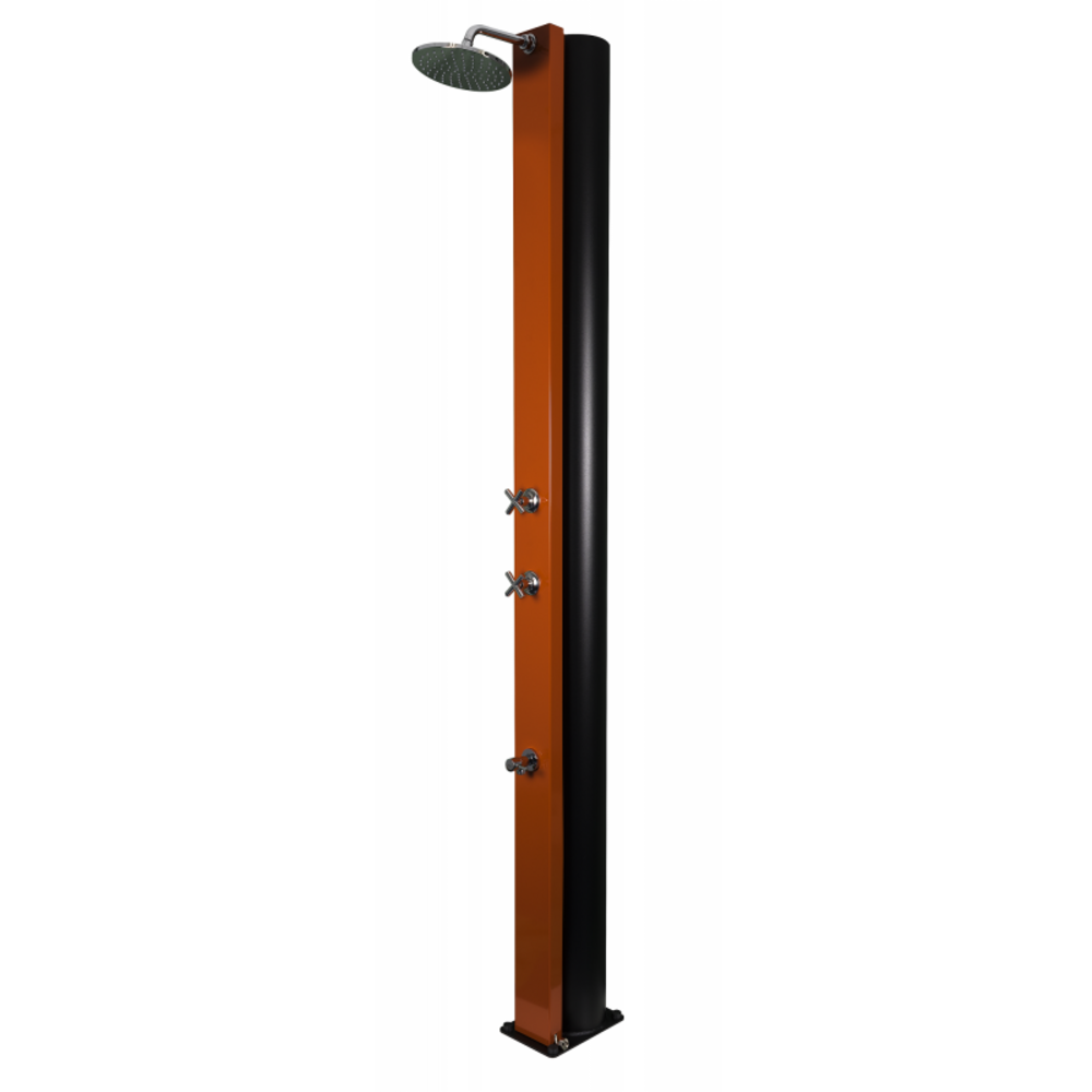 Douche de piscine solaire cross orange avec rince pieds 40l