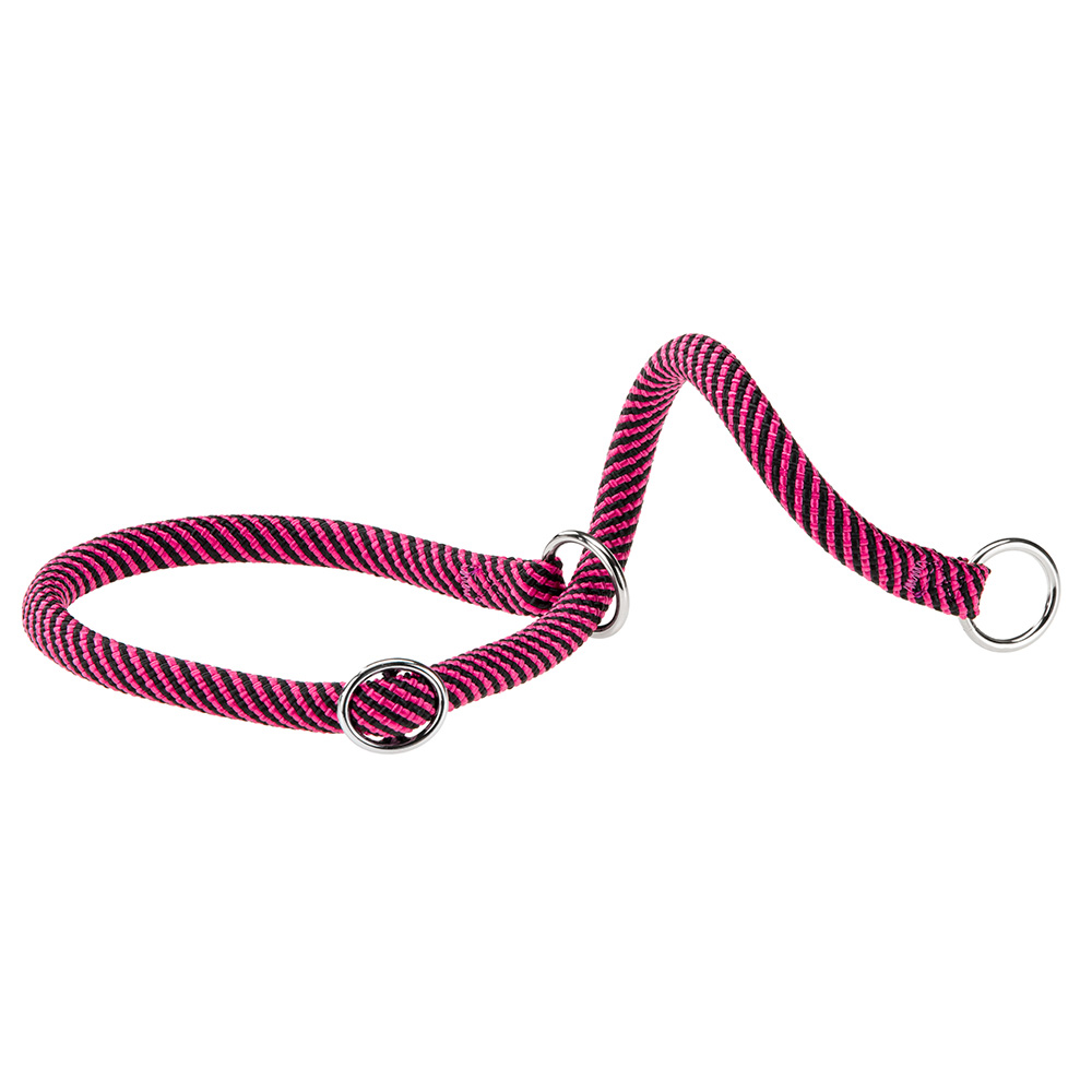 Collier semi-étranglé pour chiens sport extreme cs13/70, longe en nylon robuste, ajustable, rose-noir
