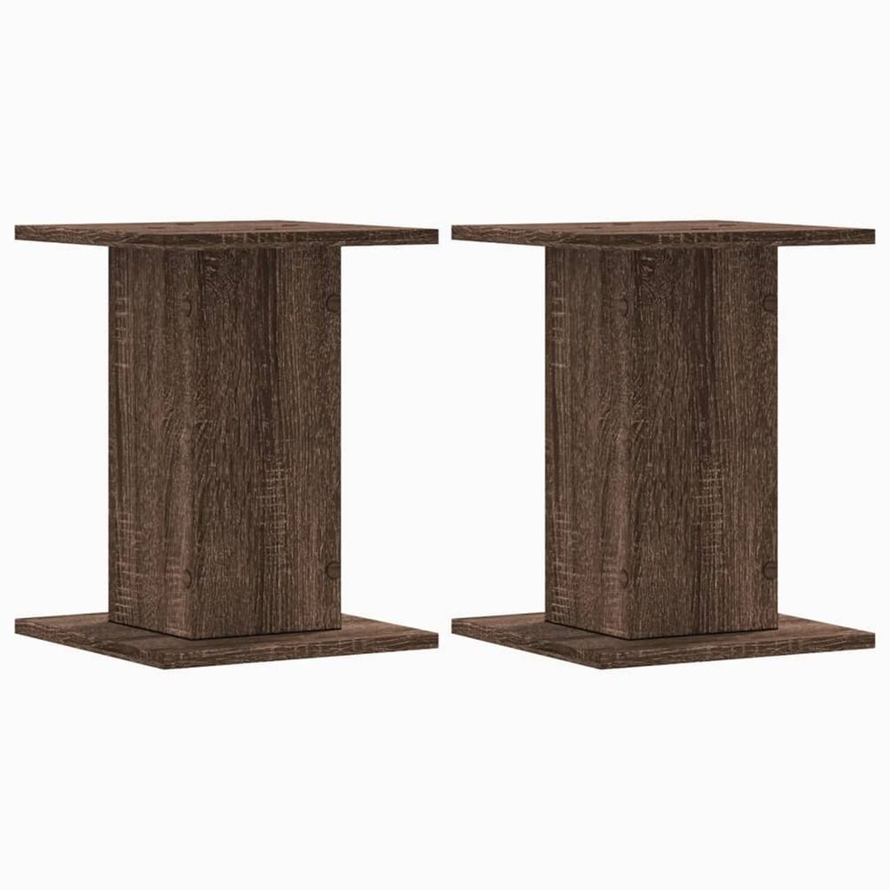 Supports pour plantes 2 pcs chêne marron bois d'ingénierie