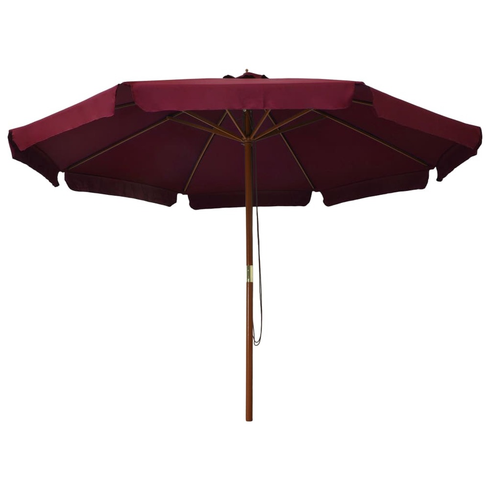 Parasol d'extérieur avec mât en bois 330 cm bordeaux