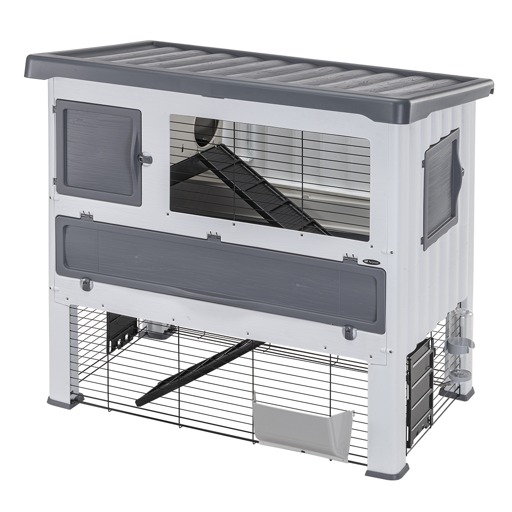 Cage Clapier Enclos lapin Extérieur en bois Haute Qualité pour lapins  petits animaux- Modèle : 088 Maison de rêve 146x50x86cm(LxPxH)