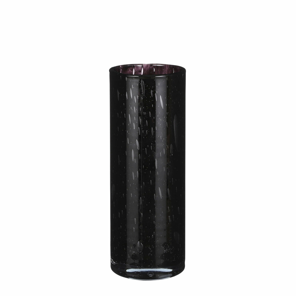 Mica decorations vase estelle - 11.5x11.5x31 cm - verre - noir