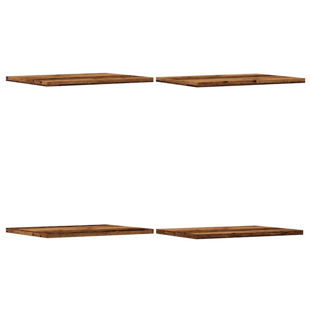 Panneaux de bibliothèque 4 pcs vieux bois 40x30x1,5 cm