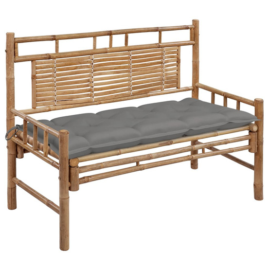 Banc de jardin avec coussin 120 cm bambou