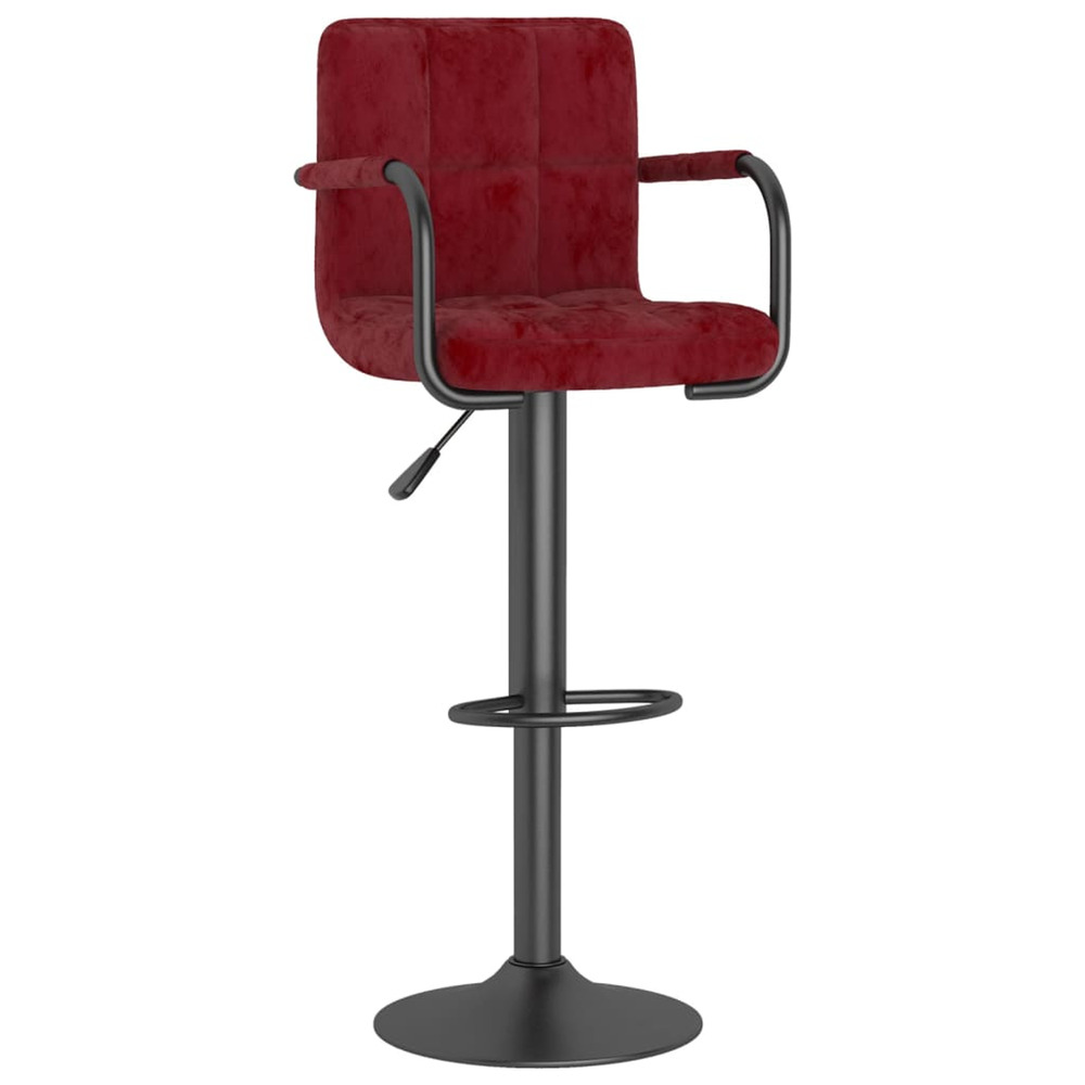Tabouret de bar rouge bordeaux velours