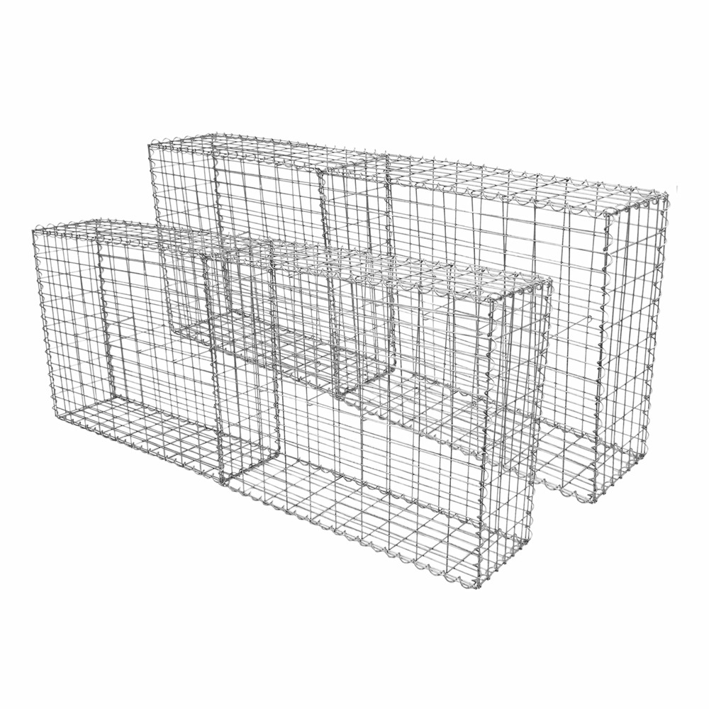 Monstershop lot de 4 paniers de gabions 100cm x 80cm x 30cm