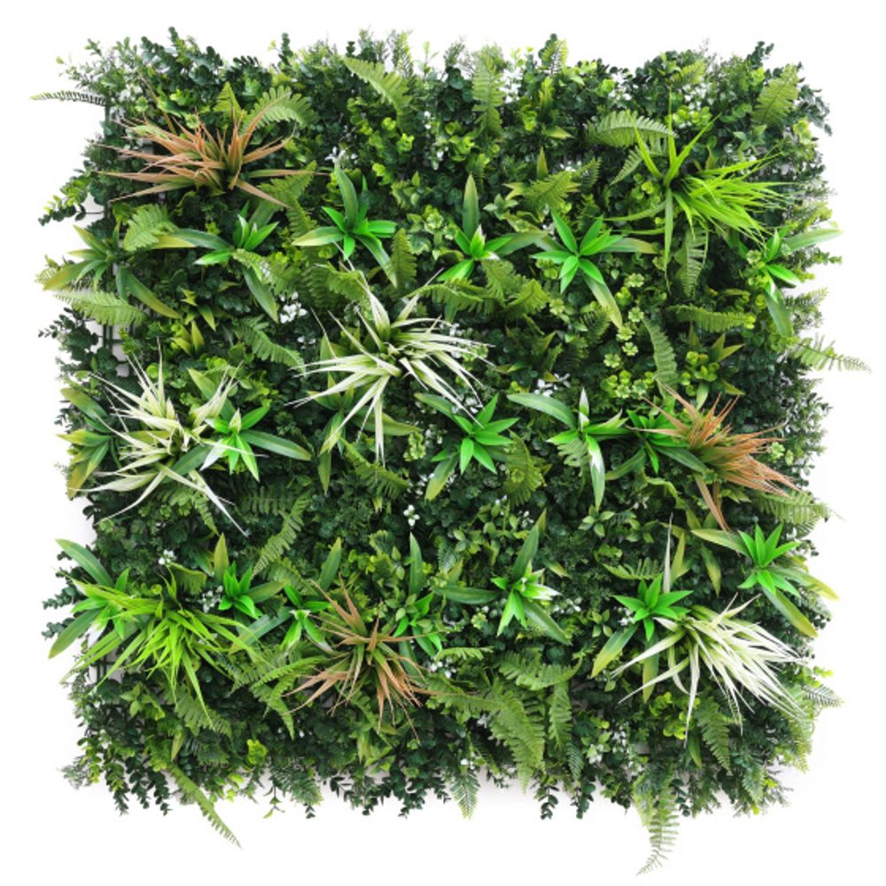 Mur végétal synthétique - forêt tropicale - intérieur et extérieur - 1 m x 1 m