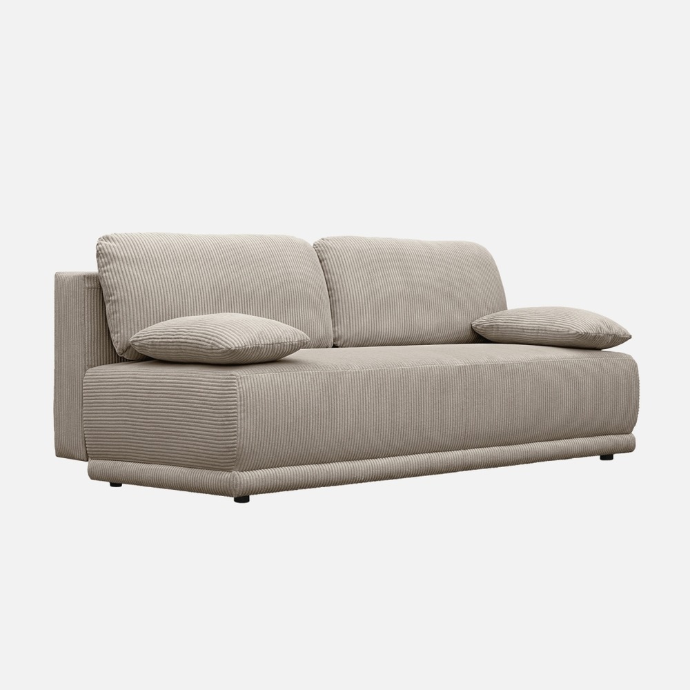 Banquette convertible 3 places velours côtelé avec coffre de rangement - l 192 x p 100 x h 81cm - nelson