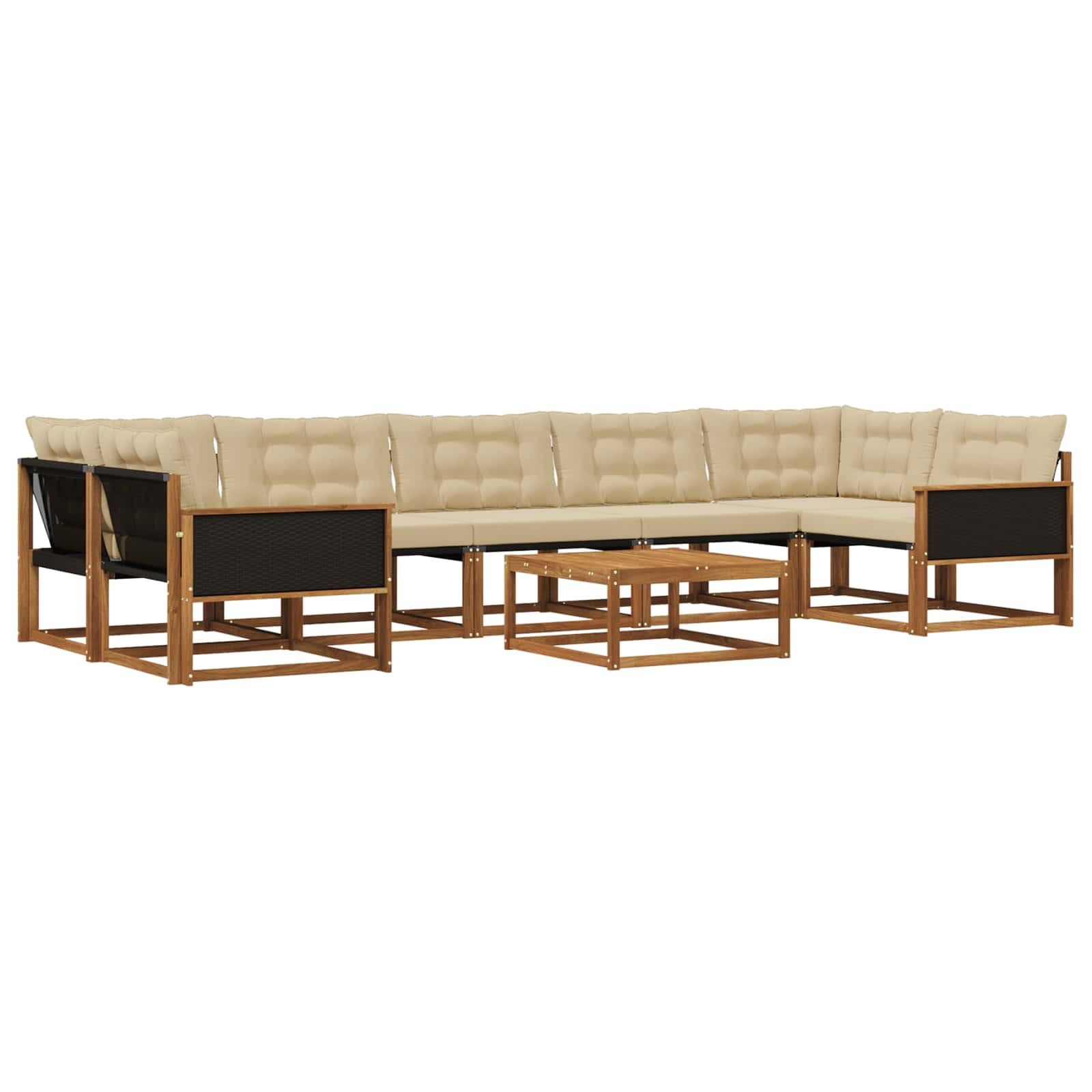 Ensemble de canapés d'extérieur 8 pcs naturel et beige
