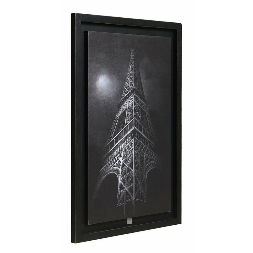 Toile monument monument tour eiffel bois noir - indus interior's