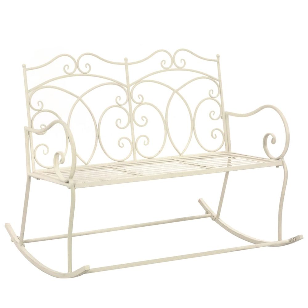 BANC DE JARDIN 104 CM FER BLAN-(868443)
