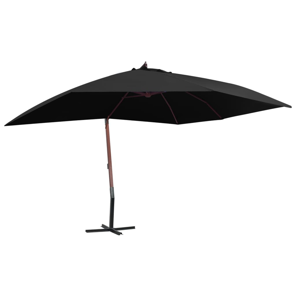 Parasol suspendu avec mÃ¢t en bois
