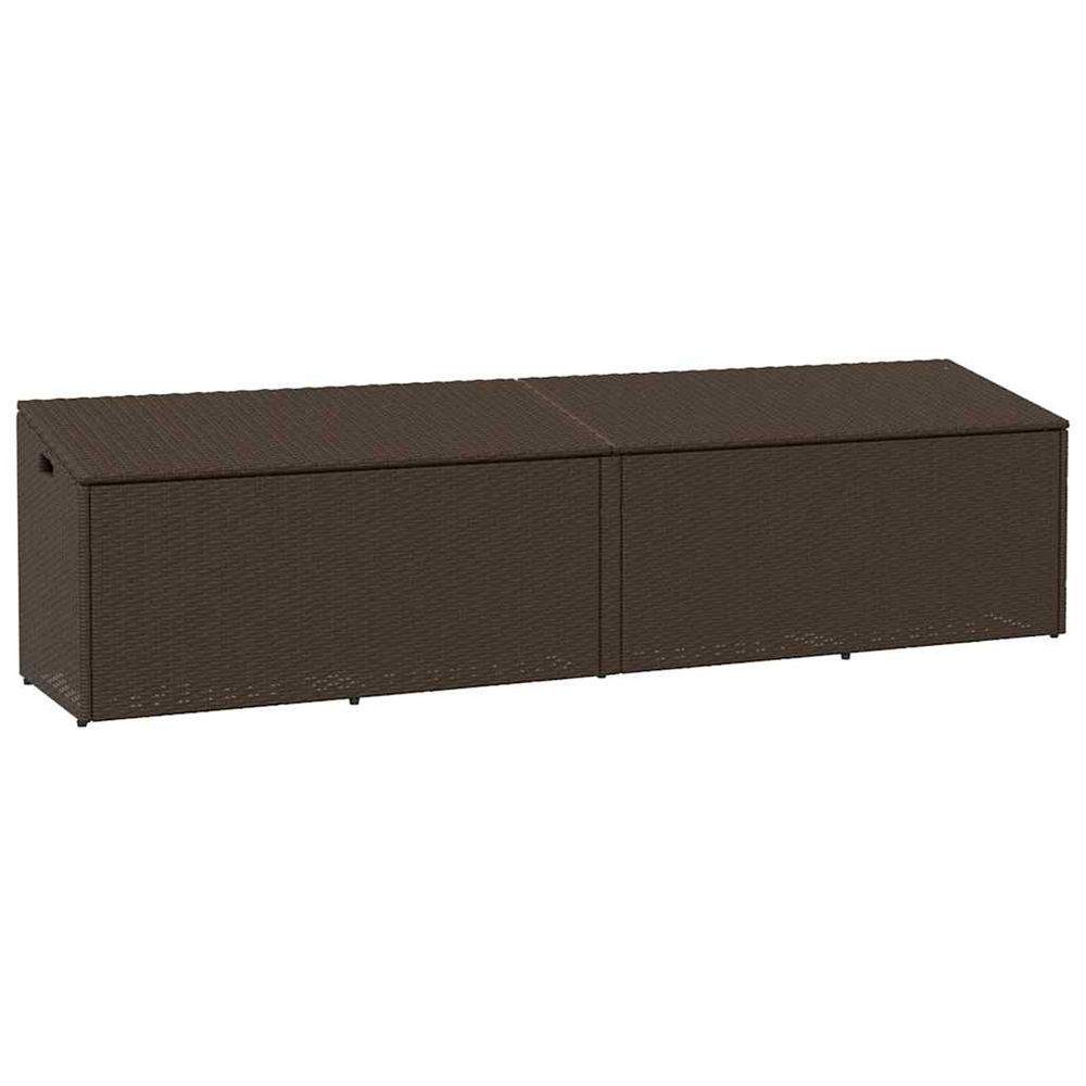 Boîte de rangement de jardin marron 220x50x58 cm résine tressée