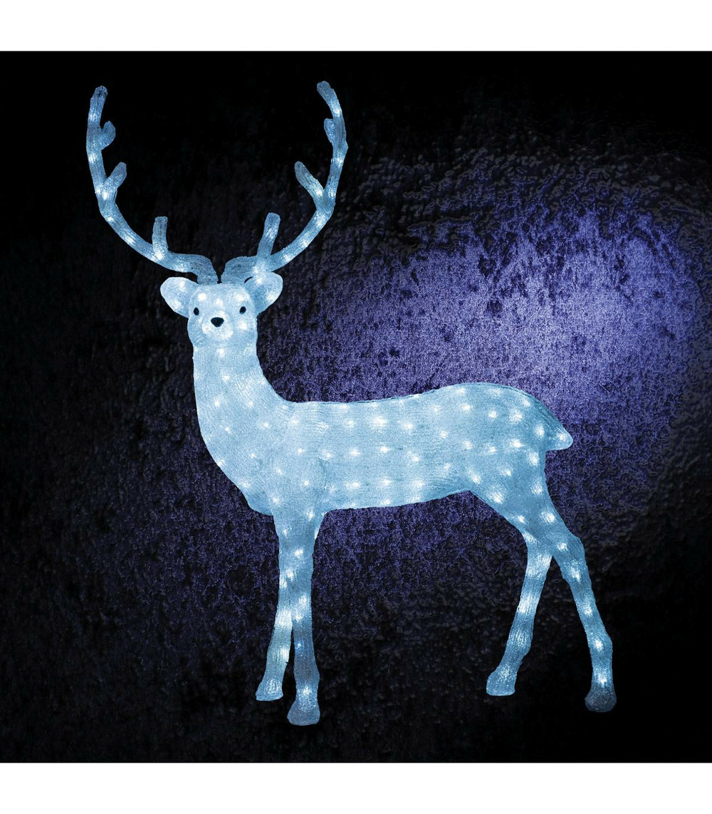 Déco lumineuse renne 200 led blanc froid h 116.5 cm