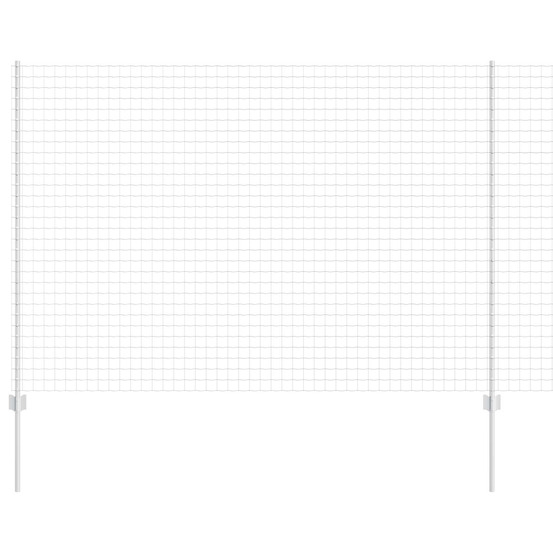 Clôture avec poteau argenté 1,6 x 10 m acier