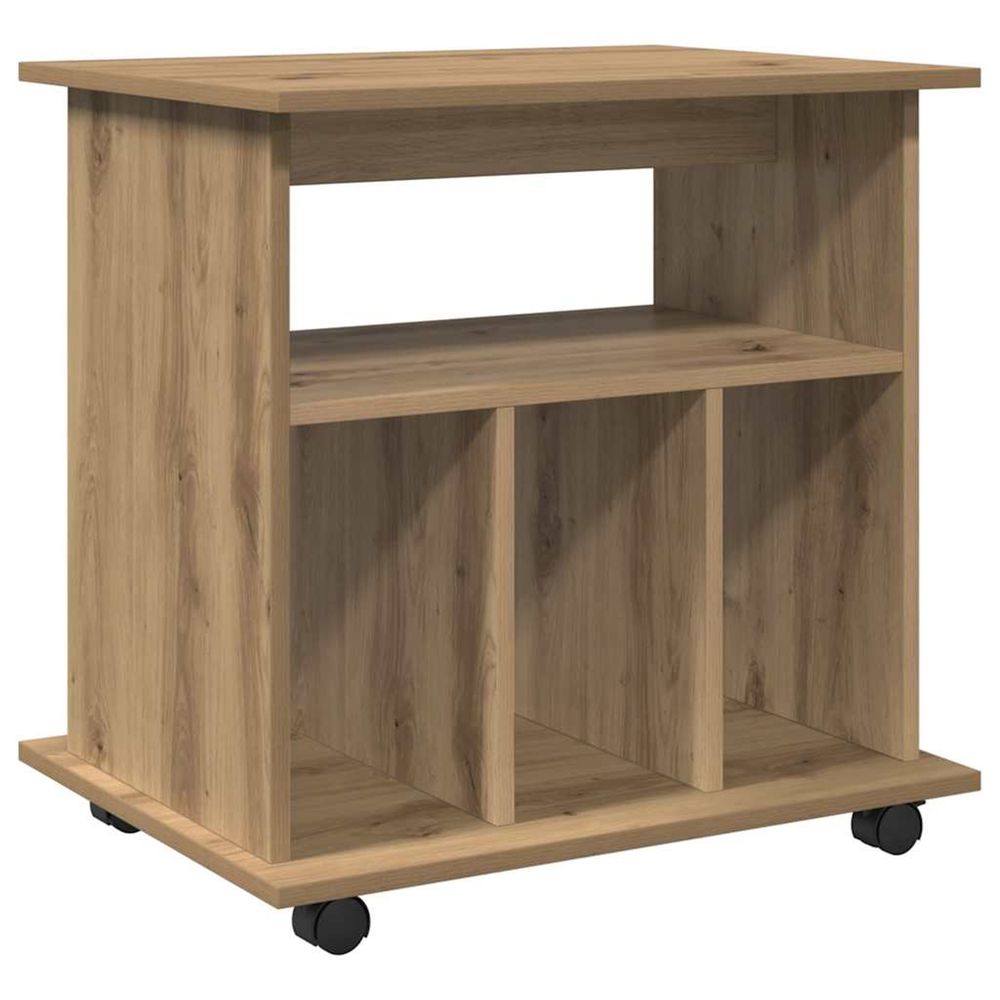 Armoire roulante chêne artisanal 60x45x60 cm bois d'ingénierie