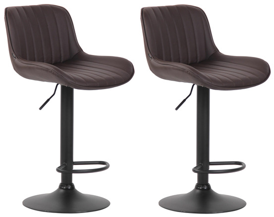 Lot de 2 tabourets de bar lentini simili cuir noir