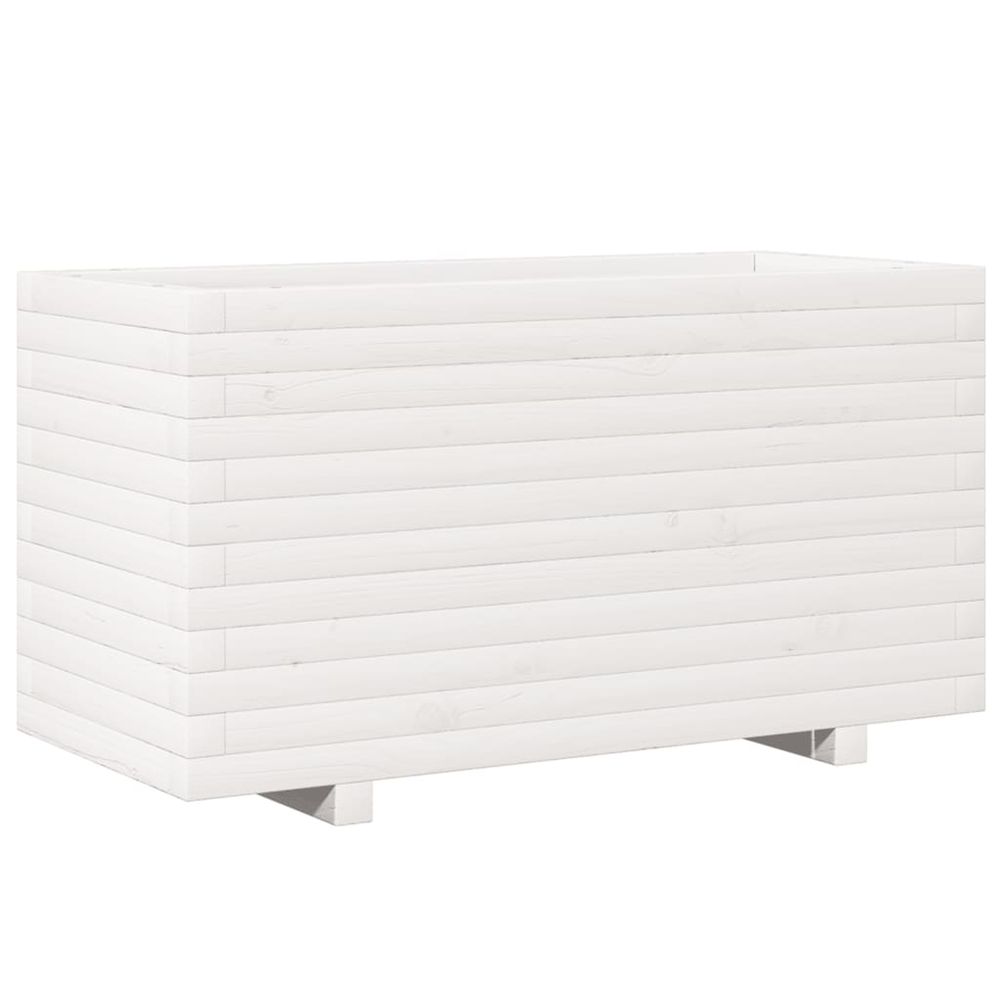 Jardinière d'extérieur blanc 90x40x49,5 cm bois de pin massif