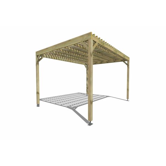 Pergola bois • 4m x 3m • indépendante • sens largeur • lattage bois • livraison comprise