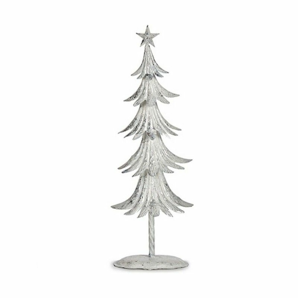 Sapin de noël 17,5 x 50 x 11 cm métal blanc