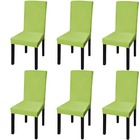 Housse de chaise droite extensible 6 pcs vert