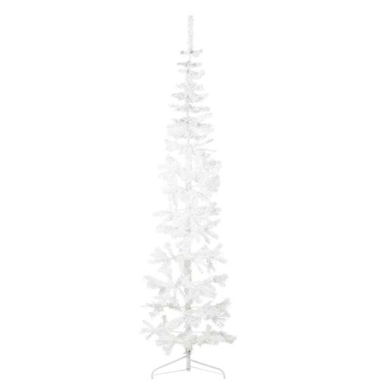 Demi sapin de noël mural pvc gain de place pour fête blanc 240 cm