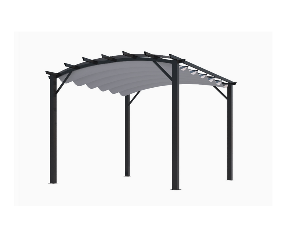 Pergola arche en acier 11.22 m² gris - per3433gn