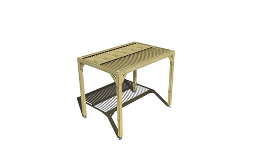 Pergola bois • 3m x 2m • indépendante • sens largeur • lames orientables bioclimatiques incluses • livraison comprise