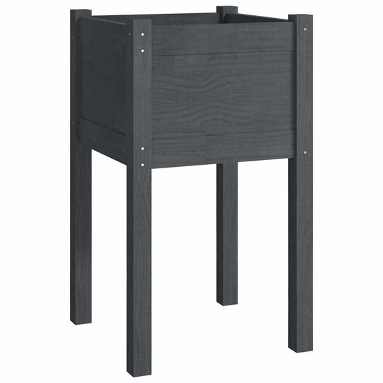 Jardinière d'extérieur d'extérieur gris 40x40x70 cm bois de pin massif