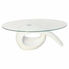 Table basse de design blanche verre - 115x64cm