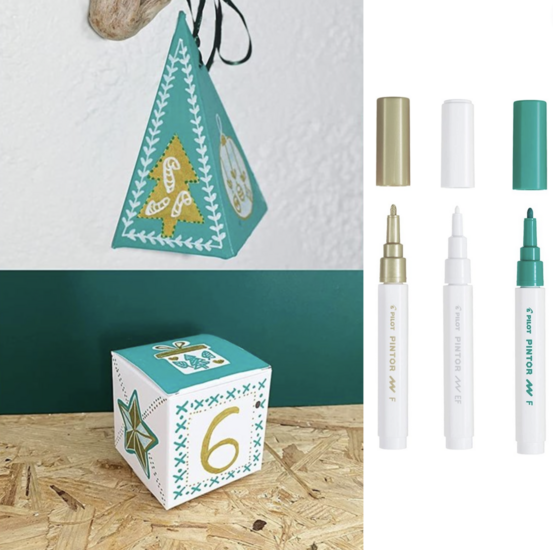Kit calendrier de l'avent - turquoise et or