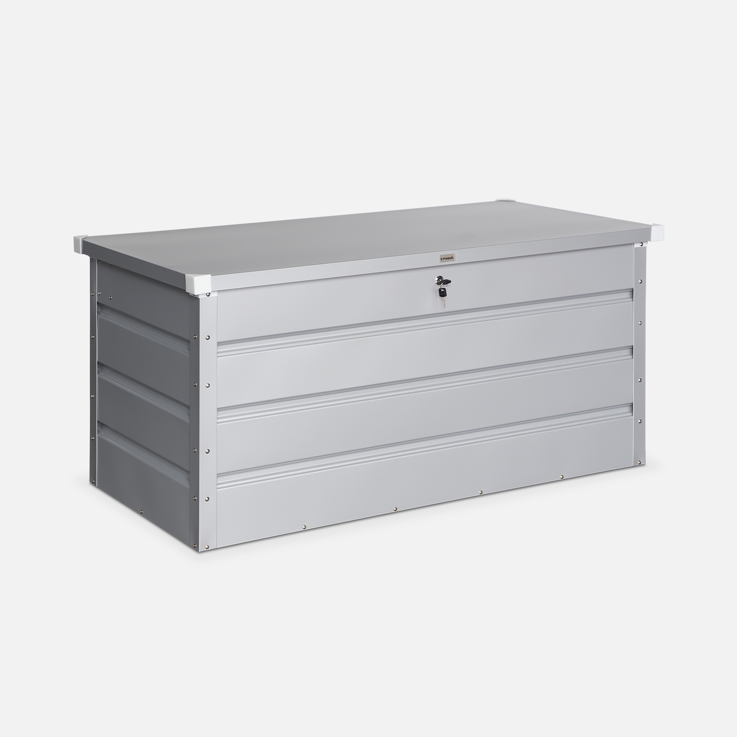 Coffre de jardin en métal - detroit- 385l gris aluminium