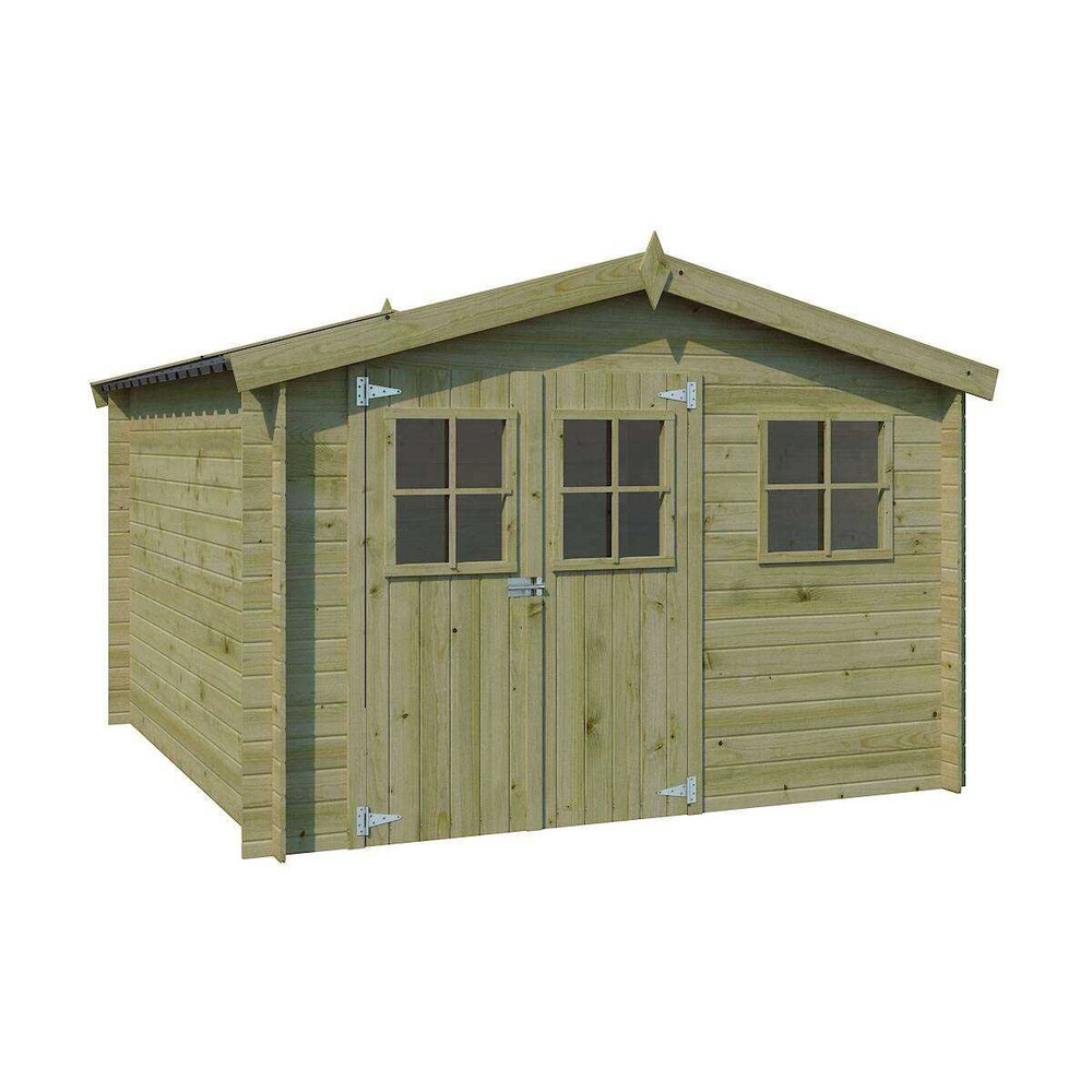 Abri de jardin en bois 7,35 m² zurich 295 x 295 cm (traité)