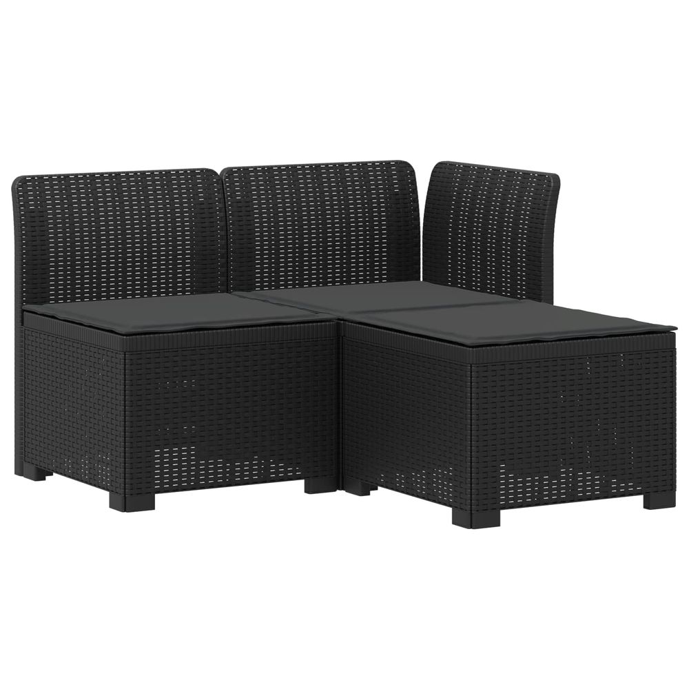 Canapé de jardin 3 places avec coussins look rattan 3 place pp
