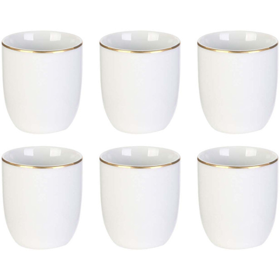 Tasse en porcelaine liseré doré 18 cl lot de 6