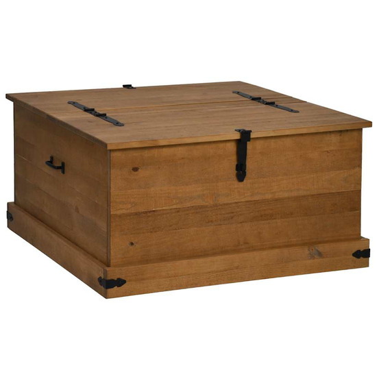 Coffre de rangement halden 91x91x47 cm bois massif pin