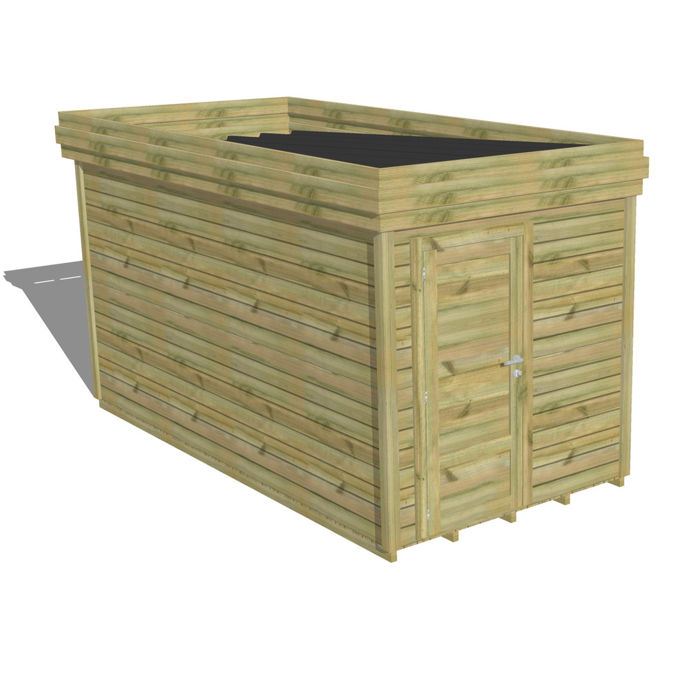 Abri de jardin bois pin traité autoclave 27mm - 2,14x4,34m / 9m2 - bac acier - plancher bois