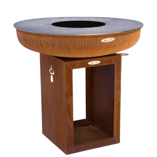 Barbecue brasero en acier carus diamètre 82 cm hauteur 80 cm