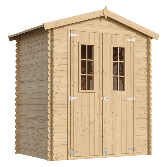 Abri de jardin en bois avec sol traité - stockage extérieur i196xl136xh218 cm/ 1.98 m2 - timbela m367c+m367g